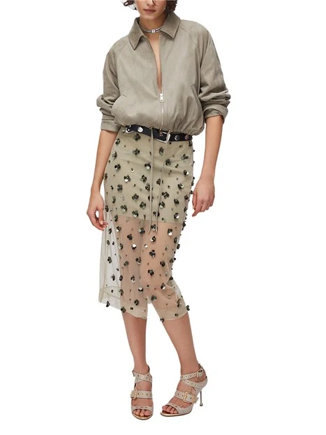 GIACCA CORTA IN TESSUTO SCAMOSCIATO DONNA GRIGIO