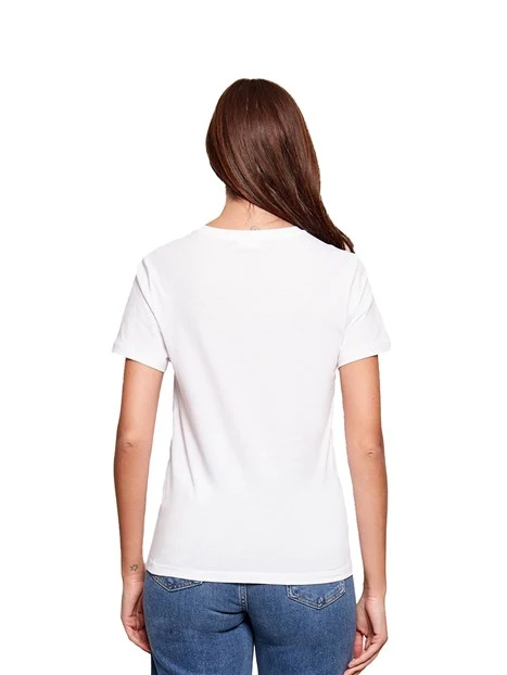 T-SHIRT MANICA CORTA CON STAMPA ESTIVA  DONNA BIANCO