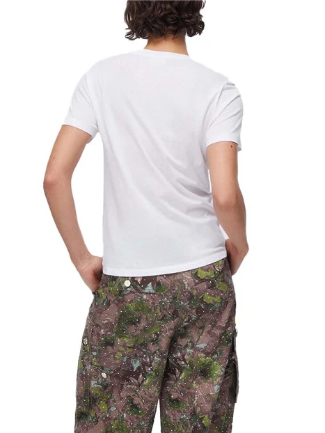 T-SHIRT MANICA CORTA CON STAMPA APE E STRASS DONNA BIANCO