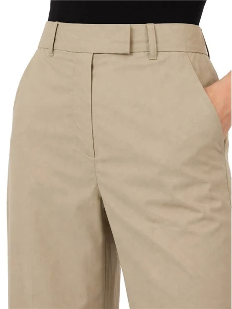 PANTALONI ZAMPA IN COTONE LEGGERO DONNA GRIGIO