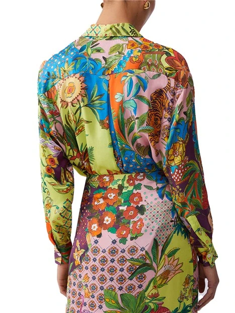 CAMICIA IN VISCOSA CON STAMPA FANTASIA DONNA GIALLO