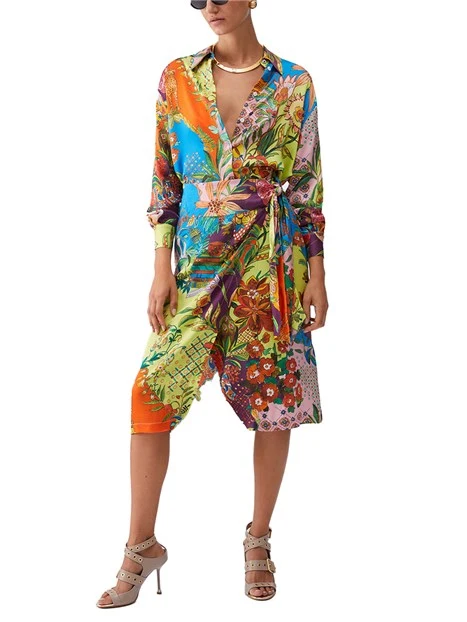 CAMICIA IN VISCOSA CON STAMPA FANTASIA DONNA GIALLO