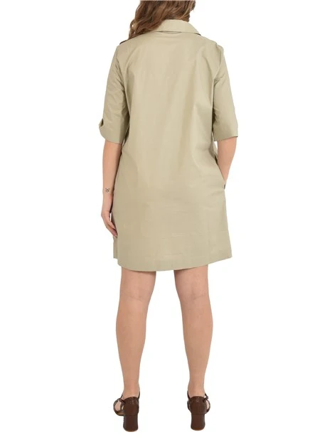 VESTITO CORTO CON COLLETTO E LACCETTI DONNA GRIGIO