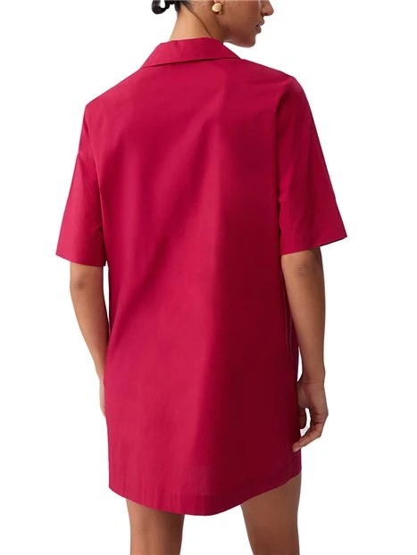 VESTITO CORTO CON COLLETTO E LACCETTI DONNA ROSSO