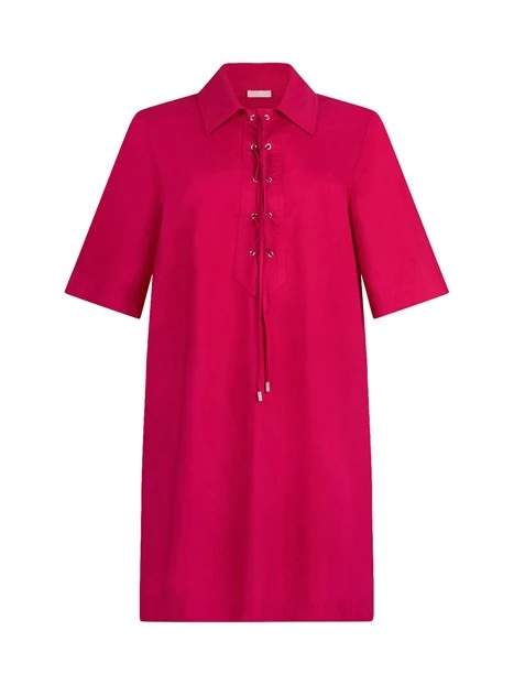 VESTITO CORTO CON COLLETTO E LACCETTI DONNA ROSSO