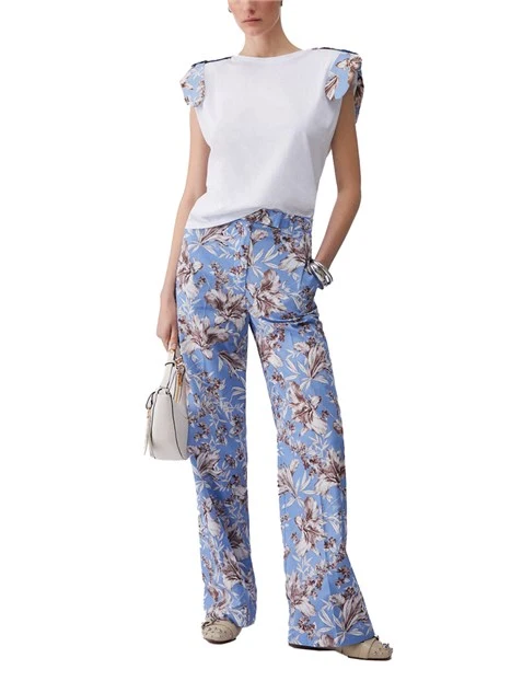 T-SCHIRT MANICA CORTA CON STAMPA DECORATIVA DONNA BIANCO