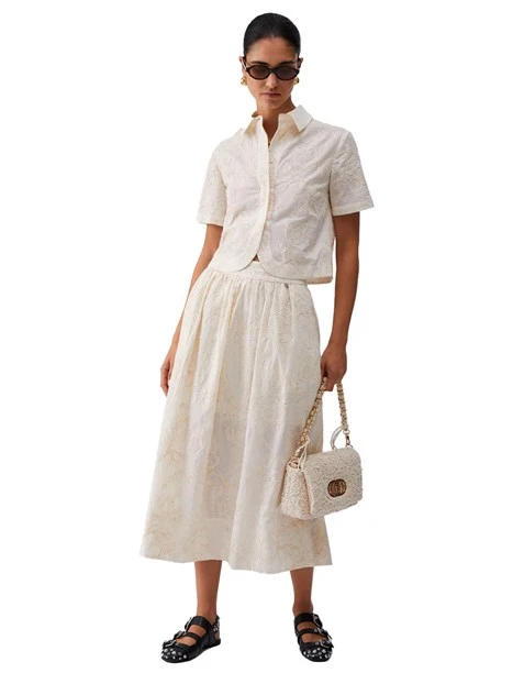 CAMICIA FANTASIA PIZZO DONNA BEIGE