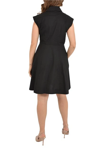 VESTITO CORTO CON COLLETTO DONNA NERO