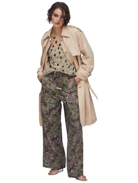 TOP SENZA MANICHE IN TULLE DONNA VERDE