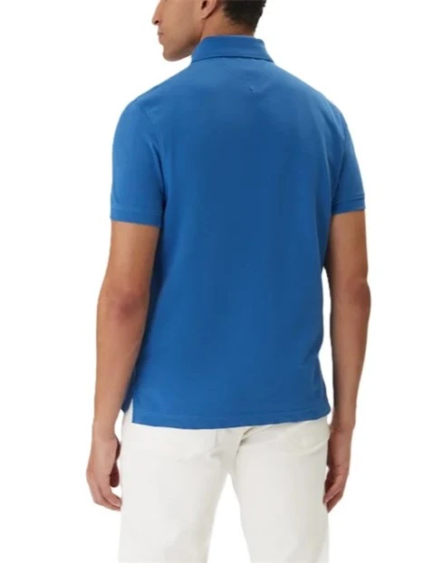POLO IN PIQUÈ DI COTONE STRETCH UOMO BLU