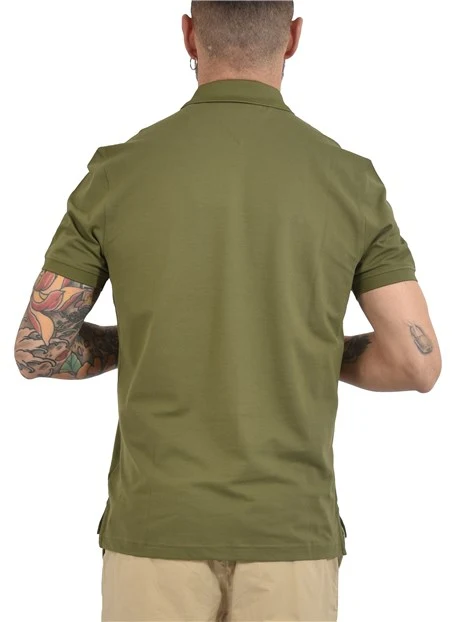 POLO MANICA COTONE IN MISTO COTONE  STRETCH UOMO VERDE