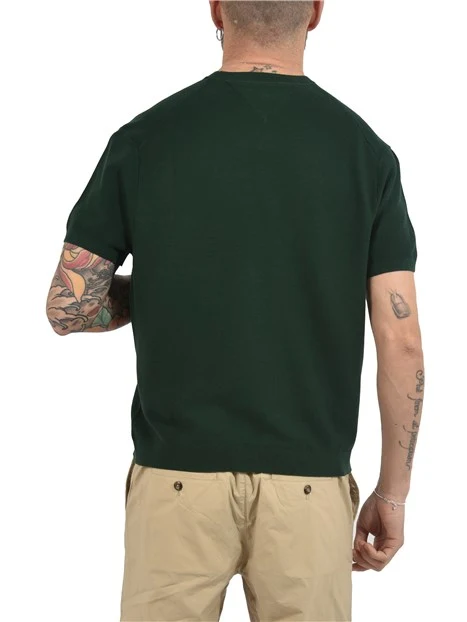 T-SHIRT MANICA CORTA CON LOGO RICAMATO UOMO VERDE