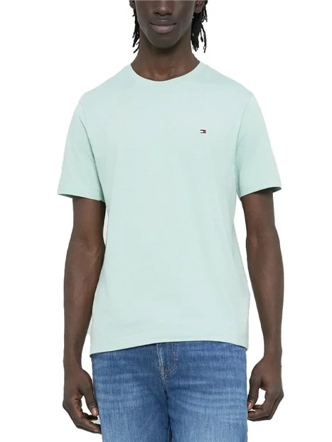 T-SHIRT IN JESERY DI PURO COTONE CON BANDIERINA RICAMATA UOMO VERDE