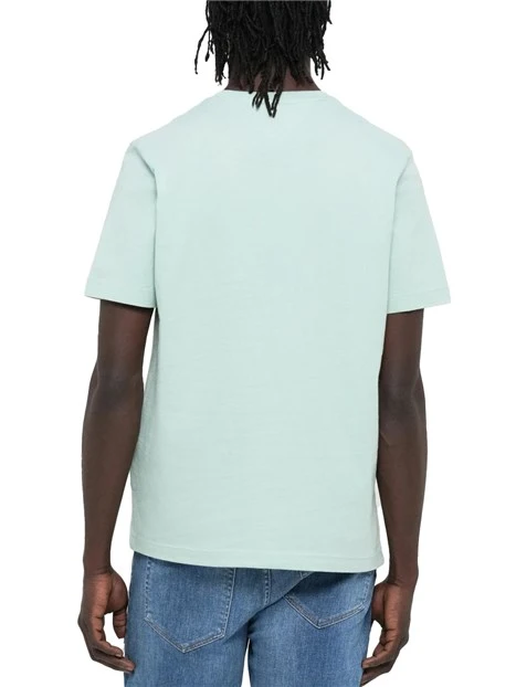 T-SHIRT IN JESERY DI PURO COTONE CON BANDIERINA RICAMATA UOMO VERDE