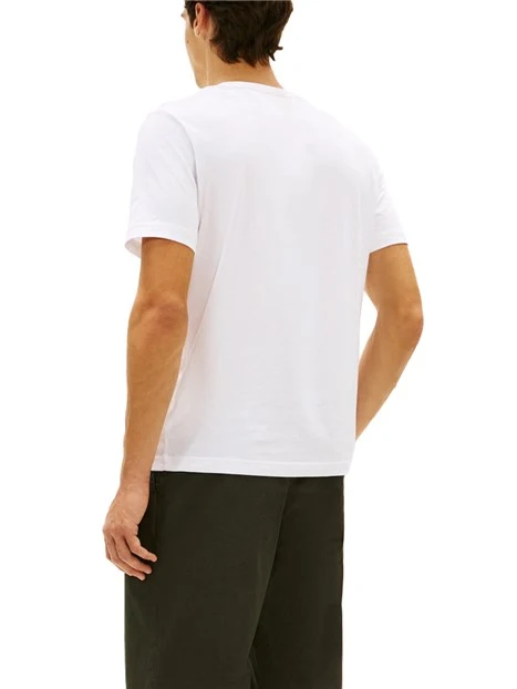 T-SHIRT MANICA CORTA CON GIROCOLLO A COSTINE E STAMPA UOMO BLU