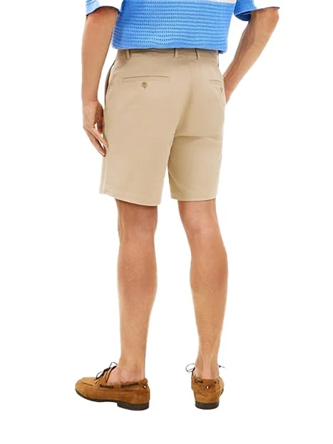 BERMUDA IN COTONE CON BOTTONE E ZIP UOMO BEIGE