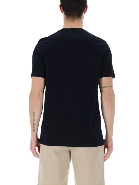 T-SHIRT MANICA CORTA IN COTONE CON LOGO FRONTALE UOMO BLU