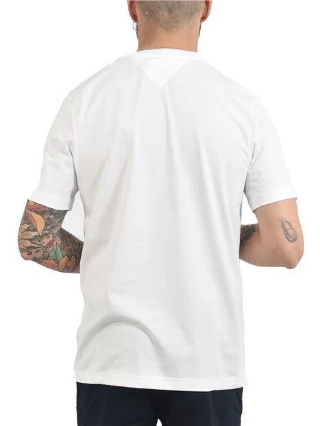 T-SHIRT MANICA CORTA IN COTONE CON LOGO FRONTALE UOMO BIANCO