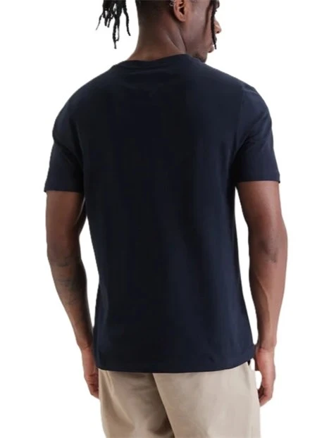 T-SHIRT MANICA CORTA IN JERSEY DI COTONE CON STAMPA LOGO UOMO BLU