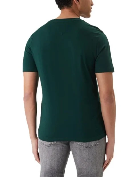 T-SHIRT MANICA CORTA IN JERSEY DI COTONE CON STAMPA LOGO UOMO VERDE