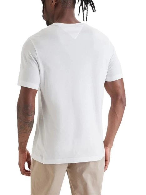 T-SHIRT MANICA CORTA IN JERSEY DI COTONE CON STAMPA LOGO UOMO BIANCO