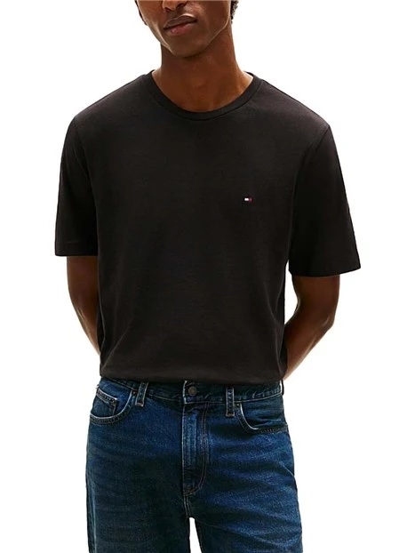 T-SHIRT MANICA CORTA  GIROCOLLO CON LOGO SUL PETTO UOMO NERO