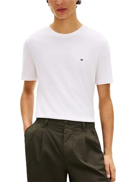 T-SHIRT MANICA CORTA  GIROCOLLO CON LOGO SUL PETTO UOMO  BIANCO