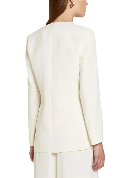 BLAZER MONOPETTO CON CHIUSURA GIOIELLO DONNA BIANCO