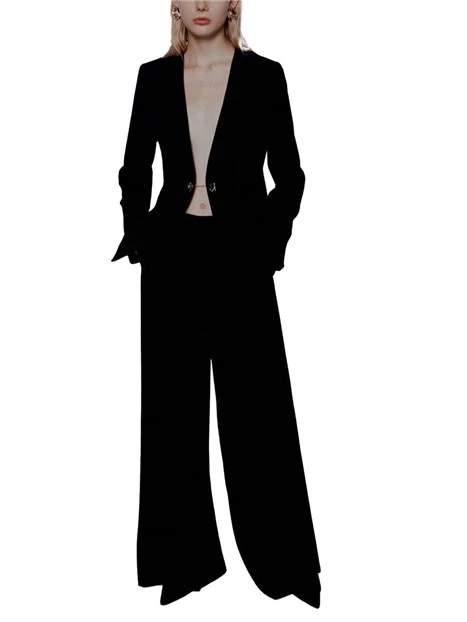 BLAZER MONOPETTO CON CHIUSURA GIOIELLO DONNA NERO