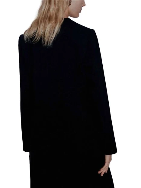 BLAZER MONOPETTO CON CHIUSURA GIOIELLO DONNA NERO