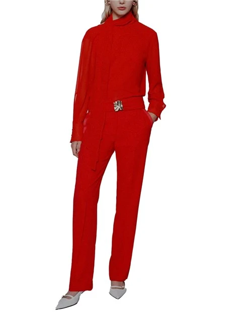 BLUSA IN GEORGETTE CON SCIARPINA DOLCEVITA DONNA ROSSO