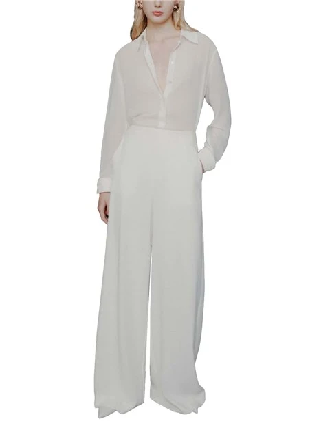 CAMICIA CON SEMI TRASPARENZA DONNA BIANCO