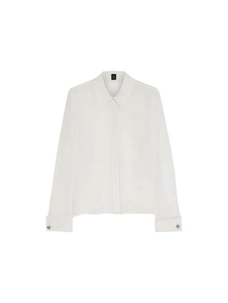 CAMICIA CON SEMI TRASPARENZA DONNA BIANCO