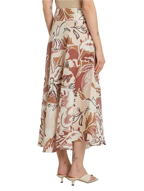 GONNA LUNGA CON FASTASIA ASTRATTA DONNA ROSSO