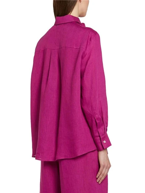 CAMICIA IN LINO CON SCIARPINA COORDINATA DONNA FUXIA