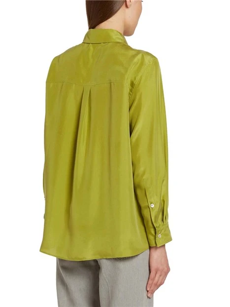 CAMICIA IN SETA CON COLLO A CAMICIA DONNA VERDE