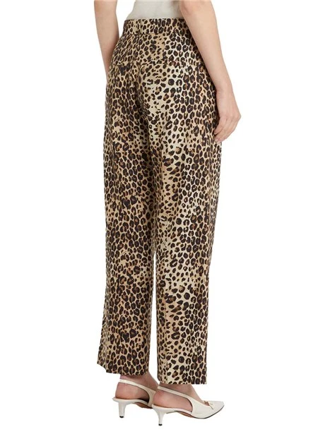 PANTALONE PALAZZO FANTASIA ANIMALIER DONNA BEIGE