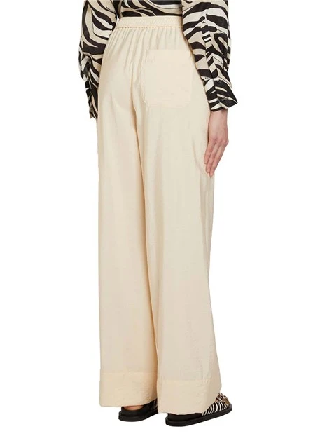 PANTALONI A PALAZZO CON VITA ELASTICIZZATA DONNA BIANCO