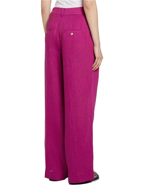 PANTALONI PALAZZO CON TASCHE POSTERIORI DONNE FUXIA