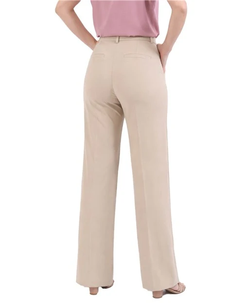 PANTALONI PALAZZO CON TASCHE POSTERIORI ALLA FRANCESE DONNA BEIGE