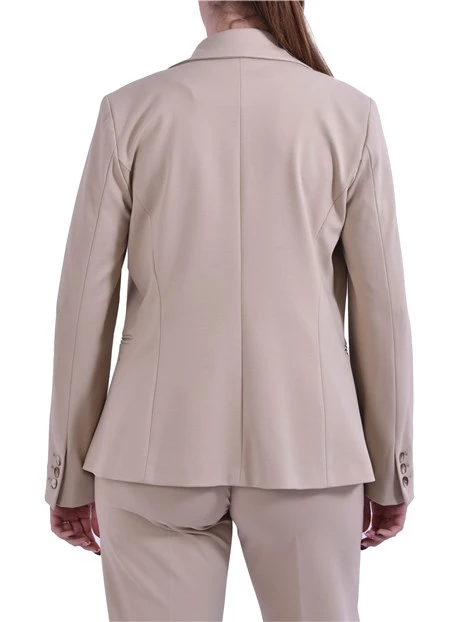 BLAZER SCOLLO REVER FIT ADERENTE DONNA BEIGE