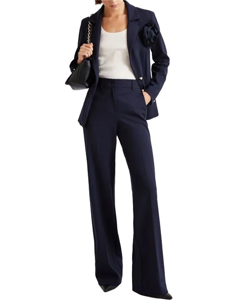 PANTALONI PALAZZO CON TASCHE POSTERIORI ALLA FRANCESE DONNA BLU