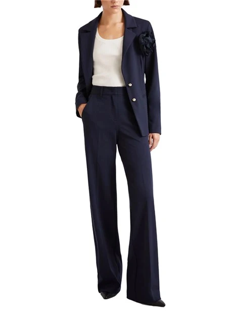 PANTALONI PALAZZO CON TASCHE POSTERIORI ALLA FRANCESE DONNA BLU