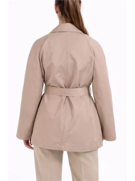 TRENCH IMPERMEABILE IN COTONE TECNICO DONNA BEIGE