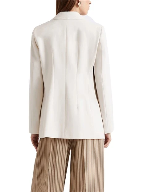 BLAZER CON SCOLLO A REVER E BOTTONI METALLICI DONNA BIANCO