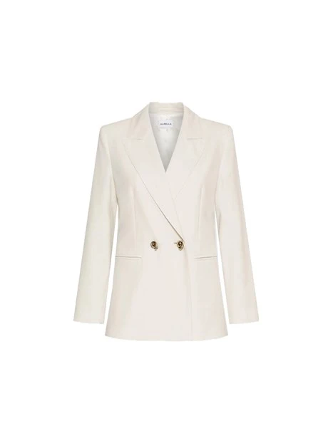 BLAZER CON SCOLLO A REVER E BOTTONI METALLICI DONNA BIANCO