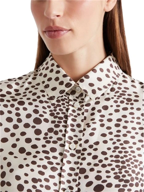 CAMICIA CON FANTASIA A POIS DONNA BIANCO