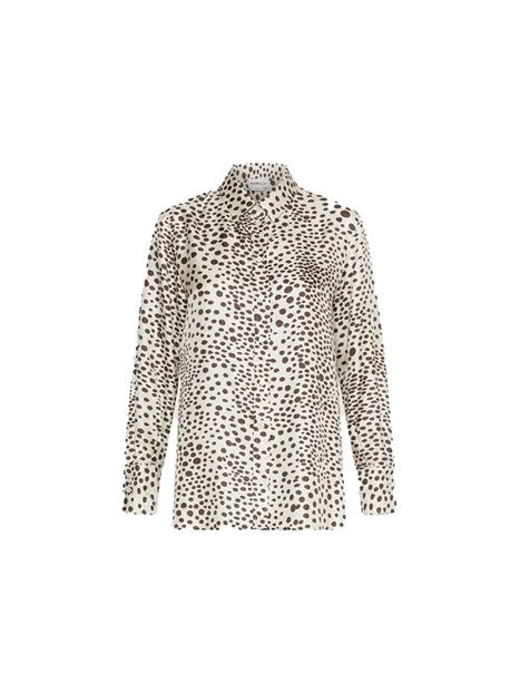 CAMICIA IN SETA CON FANTASIA STAMPATA DONNA BIANCO