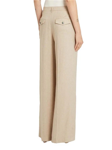 PANTALONI A PALAZZO CON GANCIO A UOMO DONNA BEIGE