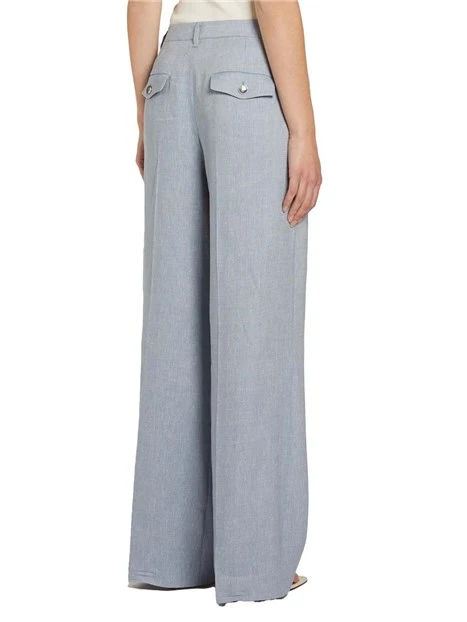 PANTALONI A PALAZZO CON GANCIO A UOMO DONNA  AZZURRO